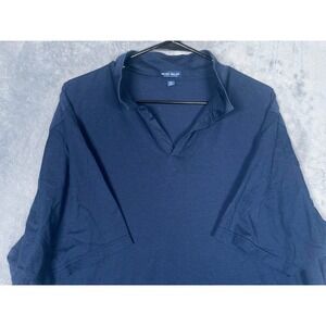 Peter Millar Crown Crafted Mens XXL Navy Blue Cotton Silk Polo Shirt